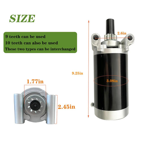 Starter Motor For 7000 Series Lawn Mower Engines Fits KT715 KT725 KT730 KT735 KT740 KT745 Courage Twin SV710 SV715 SV720 SV730 size diagram