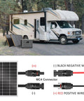 RV with solar panel and 7in1 Solar Panel Connector Kit MC4 To DC 6.5x3.0mm 5.5x2.1mm 3.5x1.35mm DC8.0x2.0mm adapters