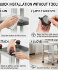 Installation guide for Snap In No Sweat Silent Swivel Caster Wheels For Bedroom Dressers And Kitchen Islands.