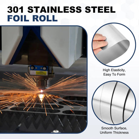 High Elasticity Stainless Steel Narrow Foil Strip Roll 0.2mm X 20mm X 1m used in machinery and DIY crafts