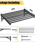 Heavy Duty Garage Wall Shelves 2 Pack Wall Mounted Storage Shelves Black Holds Up To 800 Lbs And Made From Rust Resistant Steel parts