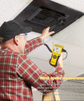 Beast HVAC Anemometer Handheld Wind Speed Meter For Airflow And Temperature 0.001 To 100 Mph With Five Percent Accuracy And 1.8 F Temperature Precision Includes Meters Per Second Feet Per Minute Knots Kilometers Per Hour And Miles Per Hour in use at ceiling vent