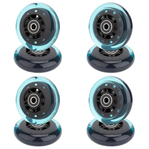 Dope Inline Skate Replacement Wheels Set 64mm To 90mm Diameters, 8 Pack With ABEC 9 Bearings And Floating Spacers, 85A Hardness For Outdoor Use