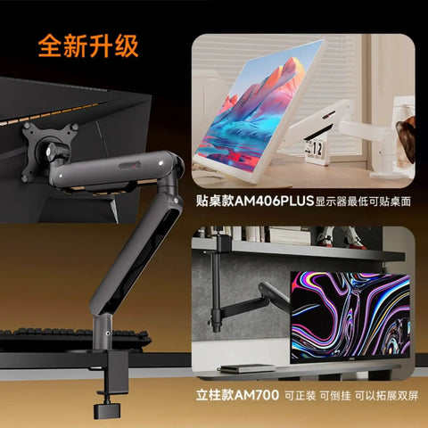 Top Tier Height Adjustable Monitor Arm For Single Desk Setup Featuring Tilt Swivel Full Motion Ergonomic Base showcasing multi-angle views.