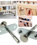 Heavy Duty Spring Loaded Plunger Latches For Cabinets And Drawers Rock Solid Nickel Plated Wardrobe Locks shown installed on a crib.