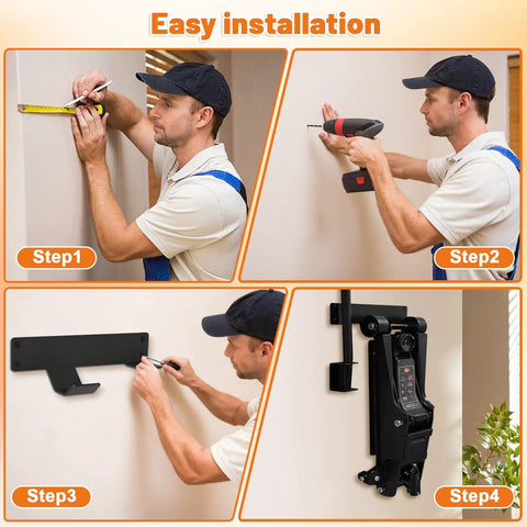 Wall Mount Floor Jack Stand Rack Organizer For Garage And Shop, Heavy Duty Hydraulic Trolley Jack Holder installation guide