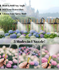 All In One One Fourth Inch Drip Irrigation Kit With Hundred Foot Tubing And Sixteen Adjustable Copper Nozzles Automatic Atomizing Mist Sprinkler System For Garden Raised Beds Lawn Greenhouse And Patio showcasing misting modes and copper nozzles