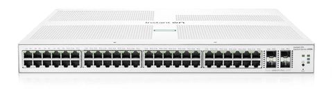 Front view of 48 Port Gigabit Smart Managed Switch With 4 SFP Plus Uplinks For SMBs, Plug And Play Networking Gear With Layer 2 Plus Features.