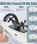 Oil Rubbed Bronze Bathroom Vessel Sink Faucet With Single Hole Deck Plate Pop Up Drain Dual Handle Cross Knobs Hot And Cold Water Vessel Basin Mixer Tap No Fuss Solid Brass installed on sink with running water