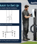 Badass Outdoor EV Charger Pedestal Rock Bottom Anti Wobble Base installation steps with shown screws and secured pedestal.