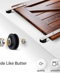 Brushed Nickel Sliding Barn Door Hardware Track Kit 5 Ft Straight Pulley Heavy Duty Built To Last Smooth Silent Glide Easy Install
