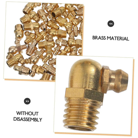 Lock Clamp Type Grease Nozzle Kit With Brass Fittings SAE Zerk Straight Nozzles Angled Grease Tool Replacement for versatile use.