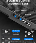 Close-up of Whisper Quiet Laptop Cooling Pad With Five Fans For 12 To 17 Inch Laptops And Notebooks Beastly Cool Gaming Cooler