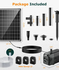 Sun Powered 20W Solar Fountain Pump With 320GPH Flow And 4 Spray Patterns For Garden Ponds Fish Tanks And Waterfalls