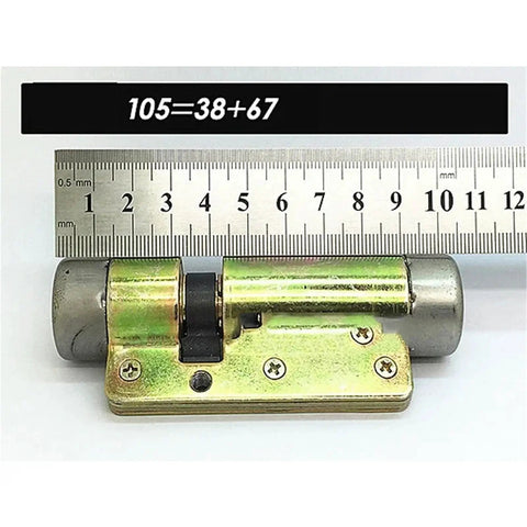 Double Entry Lock Cylinder For Doors Secure Exterior Core With Double Open Function Vintage Style Cylinder Pull Handle Universal 105mm Fit For Homeowners And Small Businesses, shown with a ruler for size reference.
