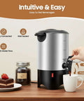 5.2L Heavy Duty Large Capacity Commercial Coffee Urn With Quick Brew For Offices, Catering And Churches, 30-Cup Percolator shown
