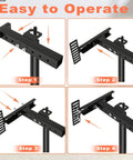 Image showing assembly steps for 2 Pack Adjustable Headboard Brackets Universal Bed Frame Connectors Heavy Duty Wall Mount Supports.