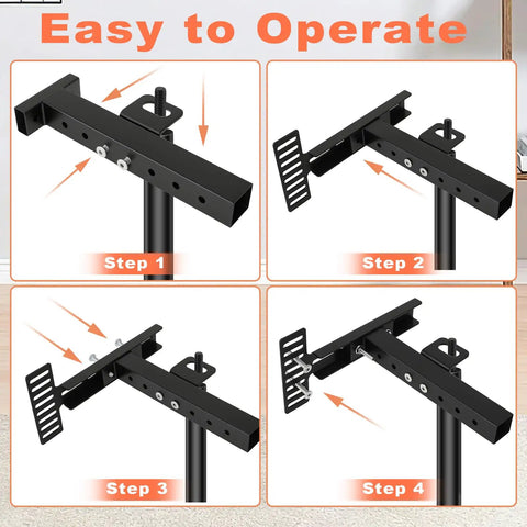 Image showing assembly steps for 2 Pack Adjustable Headboard Brackets Universal Bed Frame Connectors Heavy Duty Wall Mount Supports.