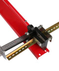 Effortless 35mm DIN Rail Cutter with Built In Guide and Measuring Ruler for clean, precise cuts every time, side view.