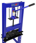 Heavy Duty 6 Ton H Frame Hydraulic Shop Press For Your Garage And Workshop Benchtop Or Floor Model Adjustable Height Includes Plates Blue Finish Ideal For Metal Bending Straightening And Stamping
