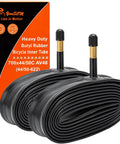 Heavy Duty 700C Bike Inner Tubes 44C To 50C AV48 Schrader Valve 2 Pack For 700x44C 700x45C 700x46C 700x48C 700x50C Road Gravel Hybrid Tire Tubes Built To Last against packaging