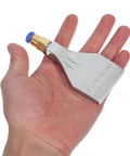 Heavy Duty Industrial Aluminum Air Blower Nozzle With 4Mm Orifice And 14 Inch Male Thread held in hand, showcasing precision tool for equipment maintenance.