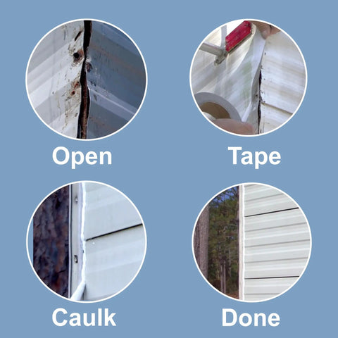 HAPS Free Cap Sealant For RV Windows And Doors Black Paintable DIY Friendly Weatherproof Sealant application process steps
