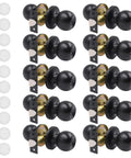 10 Pack Matte Black Privacy Door Knobs Set with Keyless Interior Door Handles and 10 Door Stoppers for Bedroom Bathroom and Passage Fits Standard 35 To 45 Mm Doors Easy Inside Turn Lock and Emergency Coin Unlock