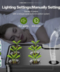 12 Pod Hydroponics Growing System With LED Grow Light For Indoor Garden with seedlings and water being added