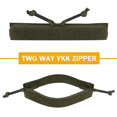 Tactical Drop-In Zipper Inserts For Built-In Vest Plate Bag Admin Pocket, fast access with two-way YKK zipper, green color