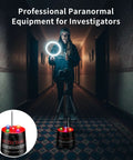 EMF Detector With Temperature Deviation Detection And Five Sensitivity Levels, Radiating Electromagnetic Pod 2.0 For Ghost Hunters And Paranormal Investigations, 360 Degree Antenna For Full Energy Coverage And Fast Real Time Readouts in hallway
