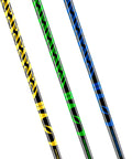 Senior Swing Speed Golf Training Set with 3 Weighted Speed Sticks in Yellow Green Blue Used by Pros Worldwide, side view.