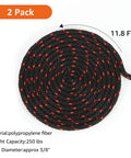 Coiled Two Pack Kayak Rope Tie Downs 3/8 Inch Heavy Duty Bow And Stern Straps with 250 Lb capacity, polypropylene material