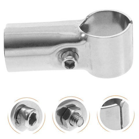 Stainless Steel Dual Pipe Panel Clamp Set for Chain Link Fence Repair and Dual Tube Connections, Easy Screw Fix, Greenhouse Shelf End Rail Brackets, Handy for Handrails and Kennels