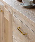 Installed Six Pack Champagne Bronze Top Cabinet Pulls Three And Three Quarters Inch Hole Center Solid Zinc Alloy Drawer Handles