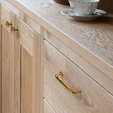 Installed Six Pack Champagne Bronze Top Cabinet Pulls Three And Three Quarters Inch Hole Center Solid Zinc Alloy Drawer Handles