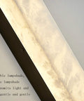 Modern LED Wall Sconce Dropping Chill Ambient Glow With 3000K Up And Down Illumination Top Shelf Build with marble lampshade.
