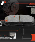 Close-up of Front Vented Disc Brake Rotors And Ceramic Pads Kit For Nissan Altima 2014 Through 2019 showing ceramic pads