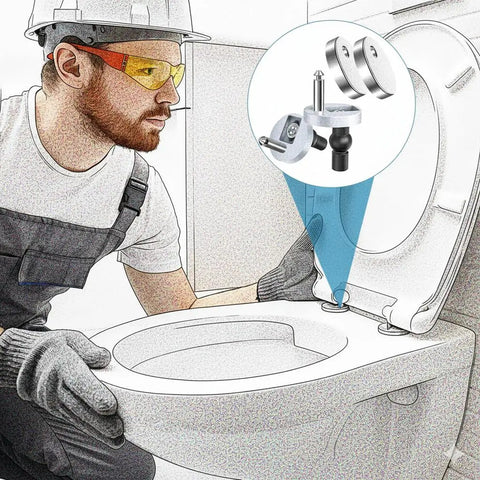 Installation of Toilet Seat Hinge Bolts Kit With Quick Release Top Hinge Fixings No Fuss Install Expanding Rubber Bolts