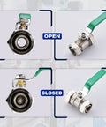 4-view image of 3/4 Inch Nickel Plated Brass Ball Valve For Air Lines In Line Shut Off Fittings Workhorse For Your Shop Garage