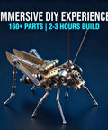 Cricket 3D Metal Puzzle Kit With 160 Pieces, Mechanical Screw Assembly, Level 3 Of 5, About 3 Hours Build, No Glue Needed, Desktop Ornament, Cool Birthday Gift For Dad Or Husband, cricket model