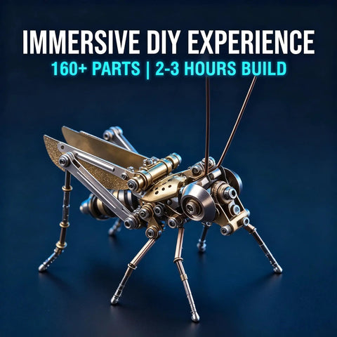 Cricket 3D Metal Puzzle Kit With 160 Pieces, Mechanical Screw Assembly, Level 3 Of 5, About 3 Hours Build, No Glue Needed, Desktop Ornament, Cool Birthday Gift For Dad Or Husband, cricket model