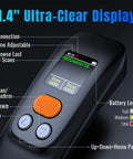 Front view of Portable Wireless Barcode Scanner That Works Like A Champ With 1.4 Inch LCD Screen showing display features