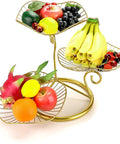 3 Tier Fruit Basket Stand With Ventilated Metal Wire Trays Modern Iron Fruit Holder For Kitchen Countertop holding assorted fruits