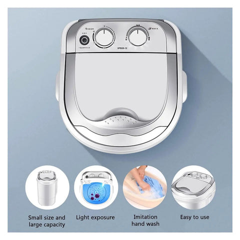 Portable Mini Washing Machine Single Tub Two Kg Capacity Perfect For College Dorms And Small Apartments Featuring Easy Timer Setup for smooth laundry days.