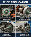 Wide application of heavy duty retaining compound for cylindrical parts and bearings in various machinery settings