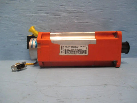3HAC10674-1 AC Servo Motor With Tamagawa Encoder For ABB Robotics, Beefed-Up Torque Control, High-Precision Industrial Servo Replacement, Rev 0, Smartsyn TS2640N141E172 Compatible orange ABB servo motor with connector