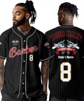 Custom Barber Smock Personalized Baseball Jersey With Staff Names And Shop Logo Sick Street Threads For Barbershops And Trendy Salons Stitched In Premium Black, featuring front and back views.