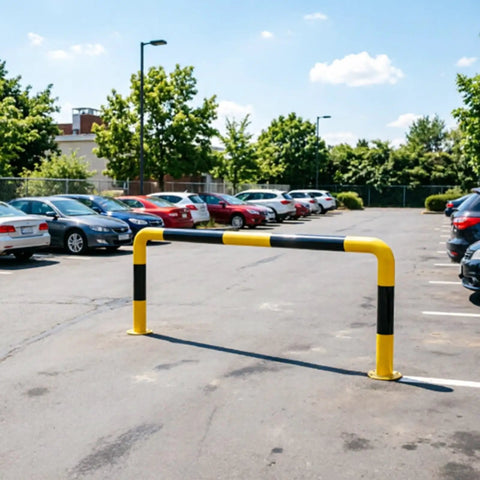 Beefed Up Heavy Duty Machine Guard Rail With U Shaped Barrier For Vehicle Impact Protection in parking lot