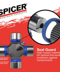 Greaseable U-Joint Kit for 1480 Series OSR Outside Snap Ring Style with seal guard and bearing cap details